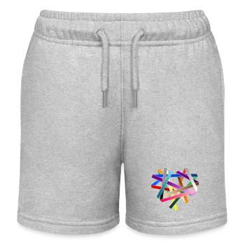 LOVE - wrapped criss-cross - Kids Organic Sweat Shorts by Stanley/Stella - heather grey - Front