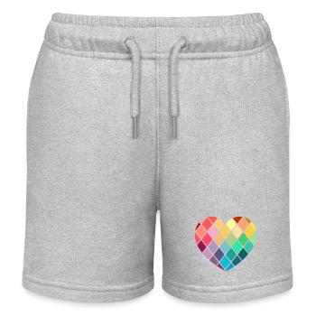LOVE - as precious as diamonds - Kids Organic Sweat Shorts by Stanley/Stella - heather grey - Front