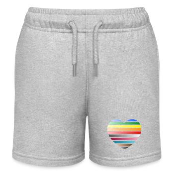 LIEBE - Regenbogen - Kinder Organic Joggingshorts Mini Bolter von Stanley/Stella - Grau meliert - Vorne