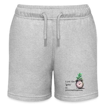 I put the "pro" in procrastination. Funny quote - Kids Organic Sweat Shorts by Stanley/Stella - heather grey - Front