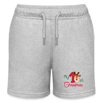 Mon premier Noël Baby 1er Noël - Short de jogging enfant bio Stanley/Stella - gris chiné - Devant