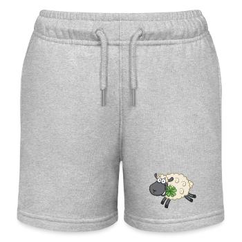 Lucky sheep lamb with shamrock - Lucky sheep - Kids Organic Sweat Shorts by Stanley/Stella - heather grey - Front