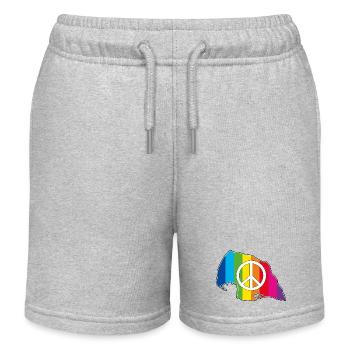 Insel Fehmarn Love Peace Rainbow - Kinder Organic Joggingshorts Mini Bolter von Stanley/Stella - Grau meliert - Vorne