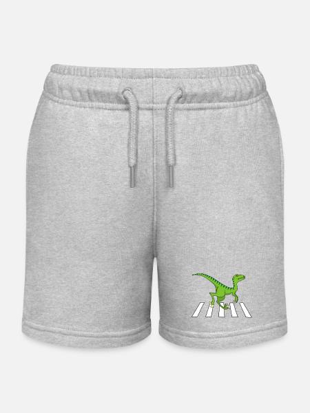Dinosaure piéton - Short de jogging enfant bio Stanley/Stella - gris chiné