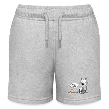 Katze Und Vogel Kommunikation Fremdsprache - Kinder Organic Joggingshorts Mini Bolter von Stanley/Stella - Grau meliert - Vorne