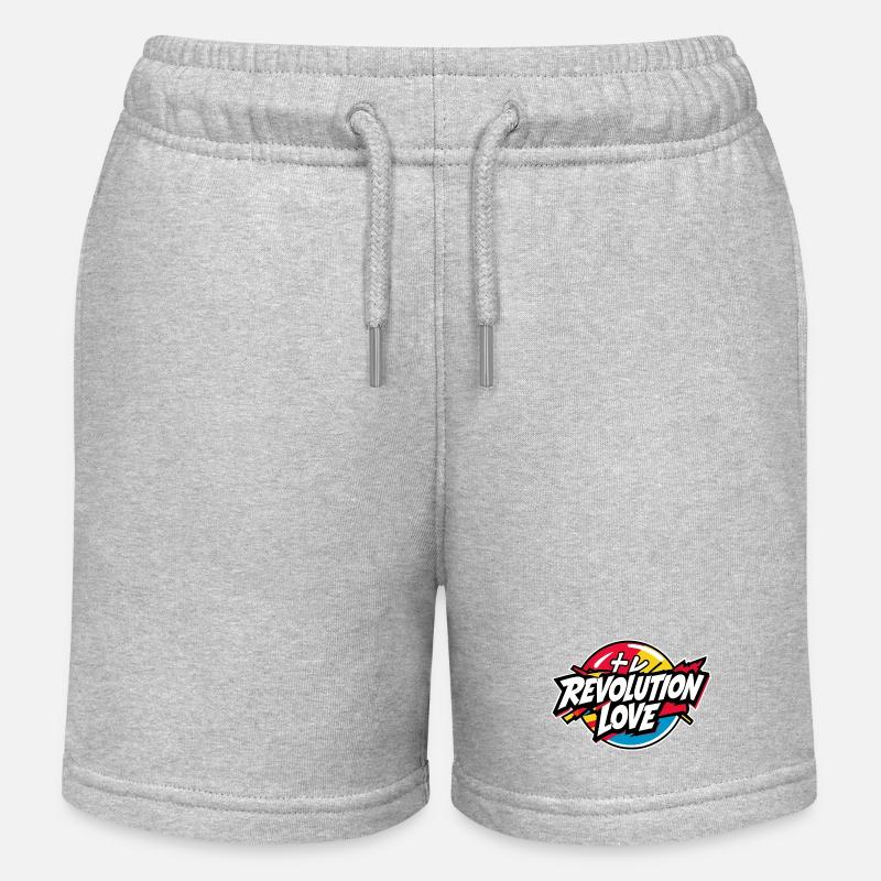 Révolution Amour - Short de jogging enfant bio Stanley/Stella - gris chiné
