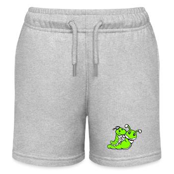 2 Freunde Raupe reiten Vater Mutter Kind Papa Mama - Kinder Organic Joggingshorts Mini Bolter von Stanley/Stella - Grau meliert - Vorne