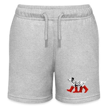 Dalmatian with red boots - Kids Organic Sweat Shorts by Stanley/Stella - heather grey - Front