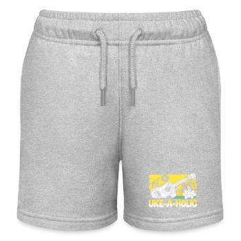 Hawaiian Ukulele Uke Uke-A-Holic - Kids Organic Sweat Shorts by Stanley/Stella - heather grey - Front