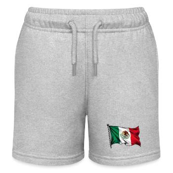 Mexiko Flagge - Kinder Organic Joggingshorts Mini Bolter von Stanley/Stella - Grau meliert - Vorne