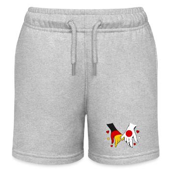 Deutschland_Japan_Flagge_Haendehalten - Short de jogging enfant bio Stanley/Stella - gris chiné - Devant