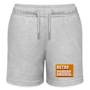 Retro Gaming Pixel Art - Kids Organic Sweat Shorts by Stanley/Stella - heather grey - Front