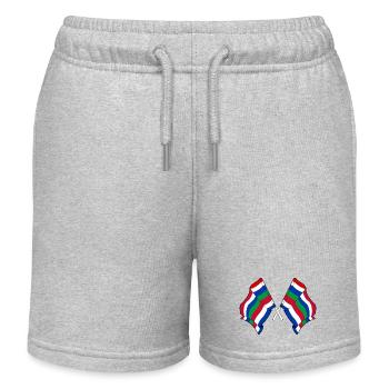 Gekreuzte Schier-Flaggen – Island Pride - Kinder Organic Joggingshorts Mini Bolter von Stanley/Stella - Grau meliert - Vorne