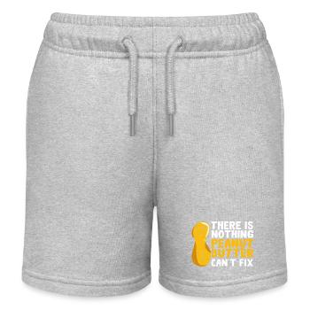 Peanut butter - Kids Organic Sweat Shorts by Stanley/Stella - heather grey - Front