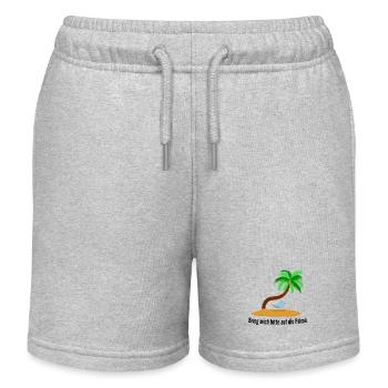 Bring mich bitte auf die Palme, Einsame Insel - Kinder Organic Joggingshorts Mini Bolter von Stanley/Stella - Grau meliert - Vorne