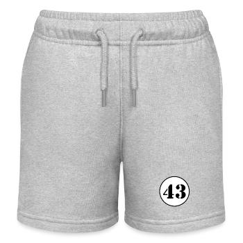 Numéro 43 quarante trois cadeau d'anniversaire - Short de jogging enfant bio Stanley/Stella - gris chiné - Devant