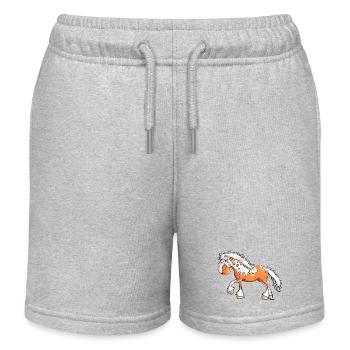 Sportliches Westernpferd - Pferd - Kinder Organic Joggingshorts Mini Bolter von Stanley/Stella - Grau meliert - Vorne