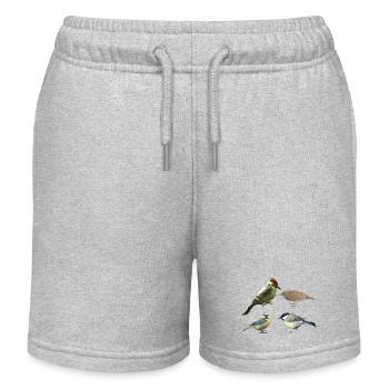 Oiseaux chanteurs - Short de jogging enfant bio Stanley/Stella - gris chiné - Devant