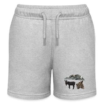 Esel - Kinder Organic Joggingshorts Mini Bolter von Stanley/Stella - Grau meliert - Vorne