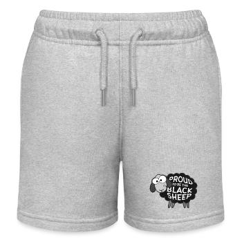 Proud To Be The Black Sheep Lustiges Schaf Außense - Kinder Organic Joggingshorts Mini Bolter von Stanley/Stella - Grau meliert - Vorne