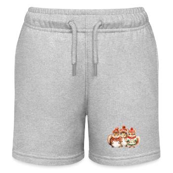 Trio d’écureuils d’hiver - Short de jogging enfant bio Stanley/Stella - gris chiné - Devant