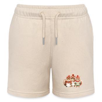 Winterliches Eichhörchen-Trio - Kinder Organic Joggingshorts Mini Bolter von Stanley/Stella - Natur - Vorne