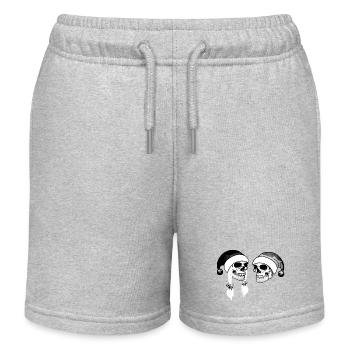 Sombre Noël Crâne Femme Homme Chapeau - Short de jogging enfant bio Stanley/Stella - gris chiné - Devant
