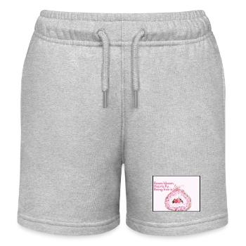 Florales Herzflügel-Design - Kinder Organic Joggingshorts Mini Bolter von Stanley/Stella - Grau meliert - Vorne