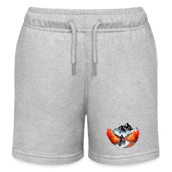 Motorradfahrer in den Bergen - Kinder Organic Joggingshorts Mini Bolter von Stanley/Stella - Grau meliert - Vorne