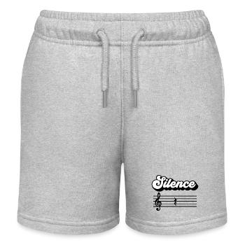Silence Music theory Humor Music Lessons - Kids Organic Sweat Shorts by Stanley/Stella - heather grey - Front
