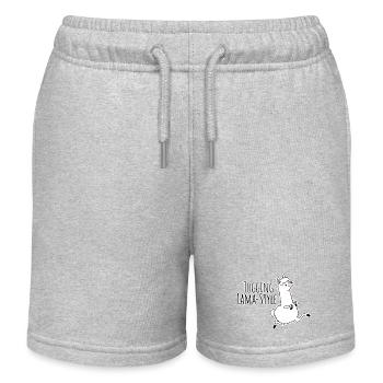 Jogging - Lama Style! Albern aber schnell! - Kinder Organic Joggingshorts Mini Bolter von Stanley/Stella - Grau meliert - Vorne