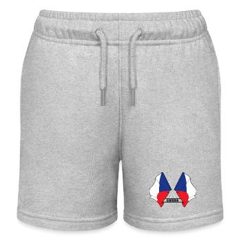 TSCHECHISCHE REPUBLIK – Kreuzende Flaggen - Kinder Organic Joggingshorts Mini Bolter von Stanley/Stella - Grau meliert - Vorne