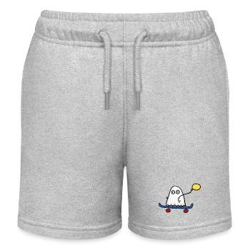 Gespenst mit Skateboard und Luftballon - Kinder Organic Joggingshorts Mini Bolter von Stanley/Stella - Grau meliert - Vorne