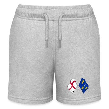 Cheshire & England kreuzten Flaggen - Kinder Organic Joggingshorts Mini Bolter von Stanley/Stella - Grau meliert - Vorne