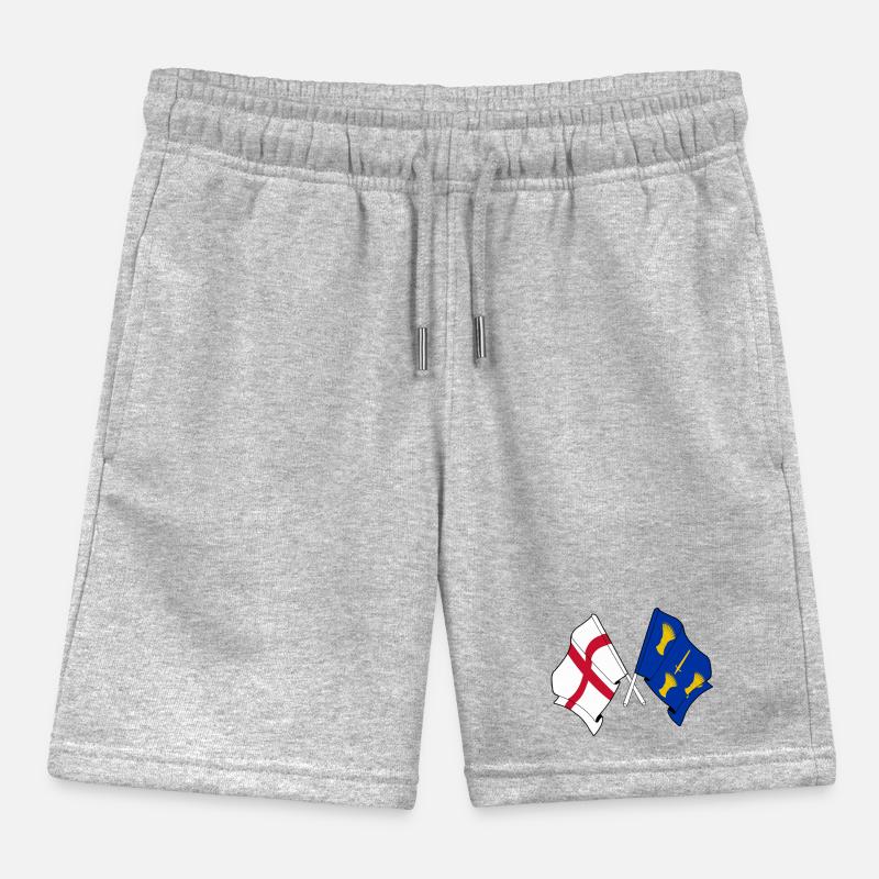 Drapeaux croisés du Cheshire et de l’Angleterre Short de jogging enfant bio Stanley/Stella