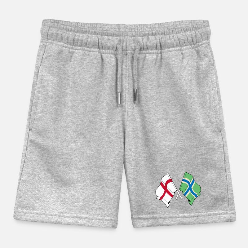 Drapeaux croisés du Gloucestershire et de l’Angleterre Short de jogging enfant bio Stanley/Stella