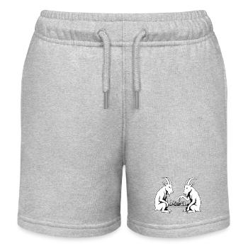 Échec et mat, Édition Chèvre - Short de jogging enfant bio Stanley/Stella - gris chiné - Devant