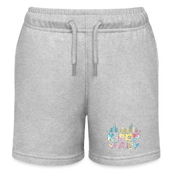 K Pop Korean 케이팝 - Kids Organic Sweat Shorts by Stanley/Stella - heather grey - Front