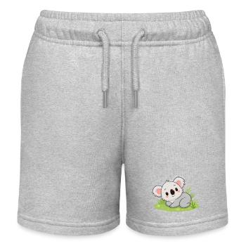 Kuscheliger Koala im Gras - Kinder Organic Joggingshorts Mini Bolter von Stanley/Stella - Grau meliert - Vorne