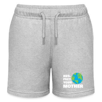 Respect Your Mother Earth Typographie Design - Short de jogging enfant bio Stanley/Stella - gris chiné - Devant