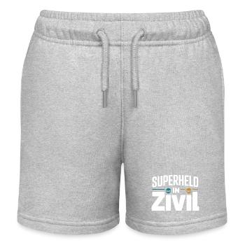 Superheld In Zivil Superhero Superhelden Kostüm - Kinder Organic Joggingshorts Mini Bolter von Stanley/Stella - Grau meliert - Vorne