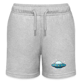 Soucoupe volante autocollante OVNI - Short de jogging enfant bio Stanley/Stella - gris chiné - Devant