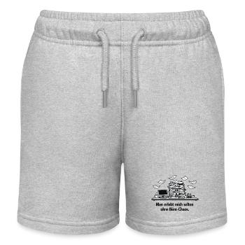 Büro-Chaos am Schreibtisch - Kinder Organic Joggingshorts Mini Bolter von Stanley/Stella - Grau meliert - Vorne