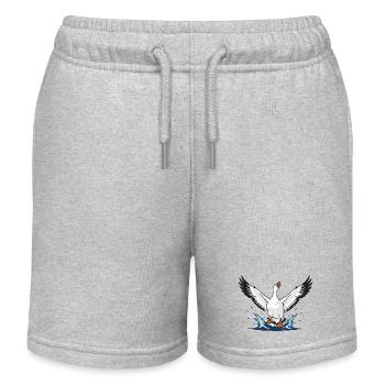 Oie Domestique Blanche Envol Nature Sauvage - Short de jogging enfant bio Stanley/Stella - gris chiné - Devant