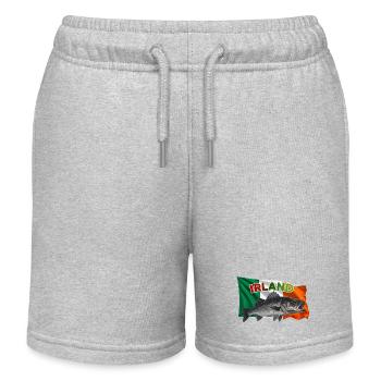 Wolfsbarsch Angeln Irland - Wölfe  - Kinder Organic Joggingshorts Mini Bolter von Stanley/Stella - Grau meliert - Vorne