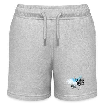 Frutiger Metro speakers - Floral Grunge Splash - Kids Organic Sweat Shorts by Stanley/Stella - heather grey - Front