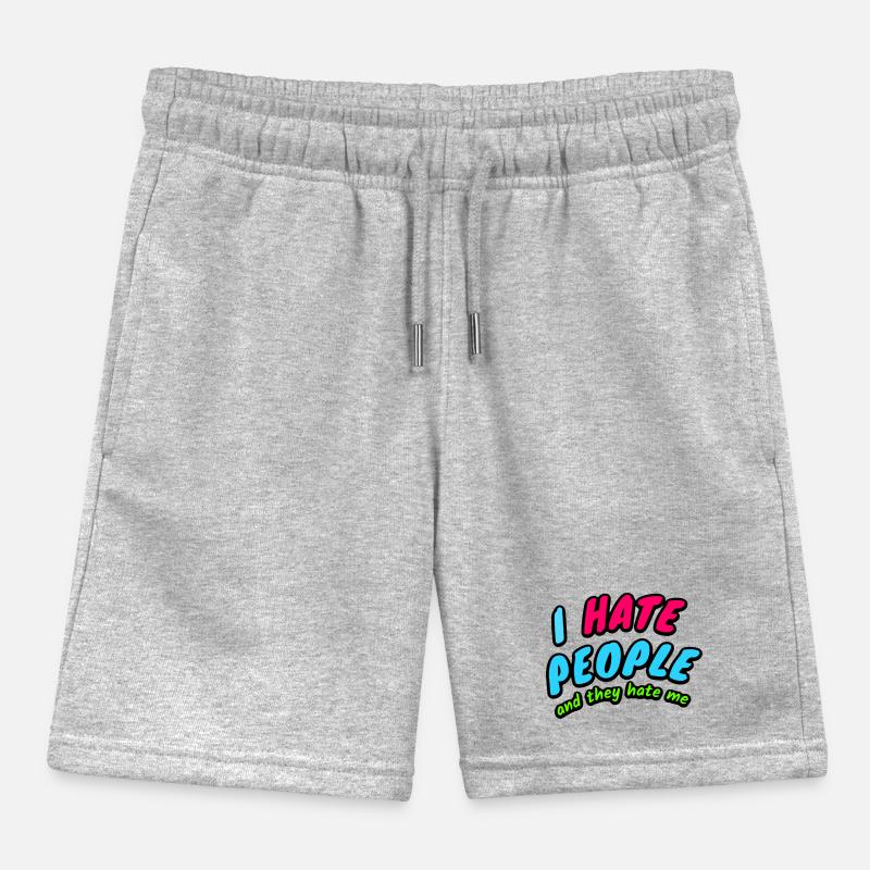 I Hate People And They Hate Me Kids Organic Sweat Shorts by Stanley/Stella