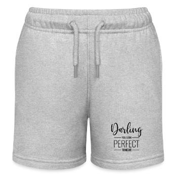 Chérie tu es parfaite ce soir en disant en noir - Short de jogging enfant bio Stanley/Stella - gris chiné - Devant
