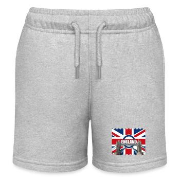 Turmbrücke mit England-Flagge - Kinder Organic Joggingshorts Mini Bolter von Stanley/Stella - Grau meliert - Vorne