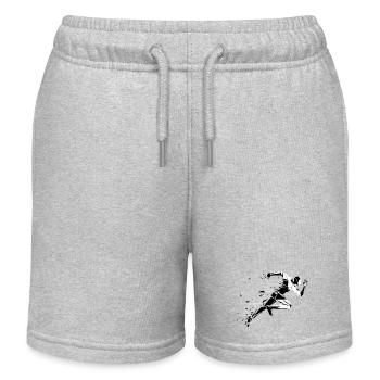running man black and white - Kids Organic Sweat Shorts by Stanley/Stella - heather grey - Front